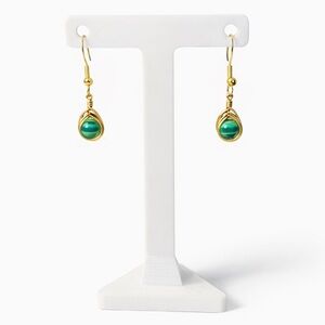 Malachite Wire Wrapped Earrings